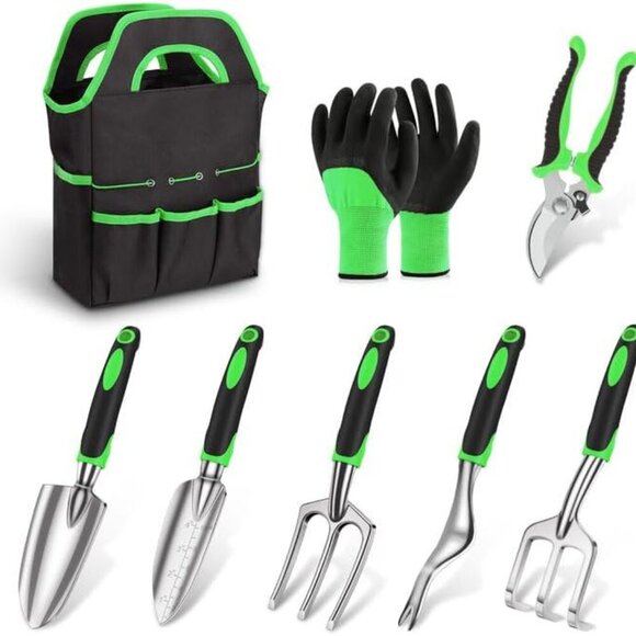 Garden Tool Set 8 Piece, Heavy Duty and Lightweight Aluminium Alloy Tools with E - Picture 1 of 7